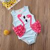 Newborn Baby Girl Pink Unicorn Swimwear Sleeveless Ruffle One Piece Swimsuit Holiday Beachwear (Pink, 6-12 Months) view 2