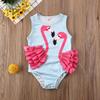 Newborn Baby Girl Pink Unicorn Swimwear Sleeveless Ruffle One Piece Swimsuit Holiday Beachwear (Pink, 6-12 Months) view 3