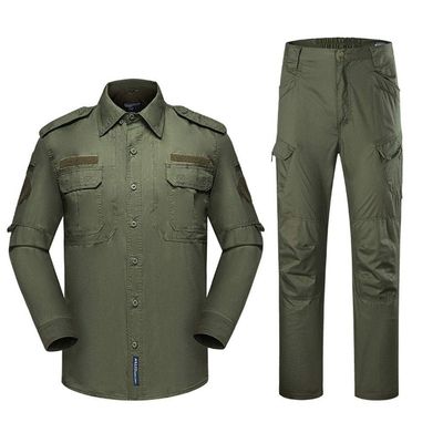 Hunting Shooting Shirt Pants Set Tactical BDU Combat Clothing Camouflage Uniform - Green - S