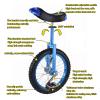 QWEASDF Unicycle, Classic Skid-Proof Wheel Bike Mountain Tire Cycling Self Balancing Exercise with Color Alloy Rim, Outdoor Sports Fitness Exercise, 16", 18",Red,18" view 2