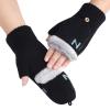 Women Girls Gloves Half Finger Texting Warm Snow Smartphone Mittens Gloves (Black1) view 2
