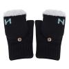 Women Girls Gloves Half Finger Texting Warm Snow Smartphone Mittens Gloves (Black1) view 3