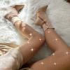 Yokawe Mesh Stocking Sexy High Waist Tights Crystal Fishnet Suspender Pantyhose Hollow Out Plus Size Stockings for Women view 2
