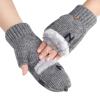 Women Girls Gloves Half Finger Texting Warm Snow Smartphone Mittens Gloves (Grey1) view 2