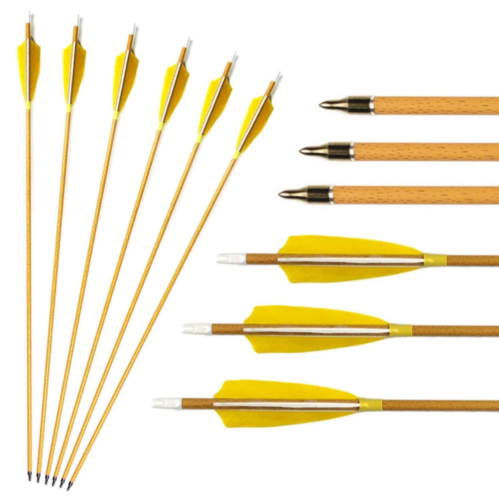 M.SJUMPPER ARCHERY 500 Spine Carbon Arrows with 4 Inch Feathers Fletching for Compound Recurve Bows (12 Pack)