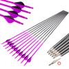 Pinals Archery Hunting 30 inch 400 Spine Arrows for Compound Bows Recurve Longbow Targets Carbon Shafts 12PCS(Purple 400) view 1