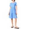 Amazon Essentials Women's Short-Sleeve Crewneck Tiered Dress, Blue, Large view 1