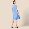 Amazon Essentials Women's Short-Sleeve Crewneck Tiered Dress, Blue, Large view 3