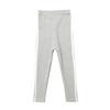 dPois Big Girls' Letters Printed Gym Yoga Pants Sports Dance Stretchy Leggings Tights Basic Activewear Light Grey (Side Striped) 8 view 3
