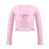 Kaerm Kids Big Girls Solid Long Sleeves Ballet Dance Cardigan Top Sweaters Princess Party Shrug Cover Up Pink 12 Years view 1