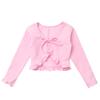 Kaerm Kids Big Girls Solid Long Sleeves Ballet Dance Cardigan Top Sweaters Princess Party Shrug Cover Up Pink 12 Years view 3