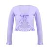 Kaerm Kids Big Girls Solid Long Sleeves Ballet Dance Cardigan Top Sweaters Princess Party Shrug Cover Up Light Purple 12 Years view 1