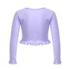 Kaerm Kids Big Girls Solid Long Sleeves Ballet Dance Cardigan Top Sweaters Princess Party Shrug Cover Up Light Purple 12 Years view 2