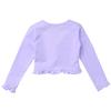 Kaerm Kids Big Girls Solid Long Sleeves Ballet Dance Cardigan Top Sweaters Princess Party Shrug Cover Up Light Purple 12 Years view 4