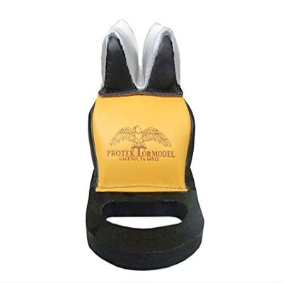 Protektor Deluxe Bumble Bee Double Stitched Super Slick Silver Rabbit Ear Rear Shooting Rest Bag with Heavy Doughnut Bottom and Carry Handle Leather Black and Yellow Filled