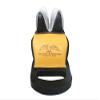 Protektor Deluxe Bumble Bee Double Stitched Super Slick Silver Rabbit Ear Rear Shooting Rest Bag with Heavy Doughnut Bottom and Carry Handle Leather Black and Yellow Filled view 1