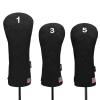 Golf Head Covers (3PCS) Driver Fairway #3#5 for Club Mens (Black) view 1