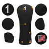 Golf Head Covers (3PCS) Driver Fairway #3#5 for Club Mens (Black) view 3