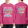 Custom Add Your Text Design Image Photo Two Sided Youth Girl Boy Personalized Long Sleeve Shirt Sangria view 2