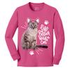 Custom Add Your Text Design Image Photo Two Sided Youth Girl Boy Personalized Long Sleeve Shirt Sangria view 3
