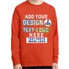Custom Add Your Text Design Image Photo Two Sided Youth Girl Boy Personalized Long Sleeve Shirt Orange view 1