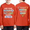 Custom Add Your Text Design Image Photo Two Sided Youth Girl Boy Personalized Long Sleeve Shirt Orange view 2