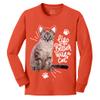 Custom Add Your Text Design Image Photo Two Sided Youth Girl Boy Personalized Long Sleeve Shirt Orange view 3