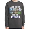 Custom Add Your Text Design Image Photo Two Sided Youth Girl Boy Personalized Long Sleeve Shirt Charcoal view 1