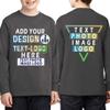 Custom Add Your Text Design Image Photo Two Sided Youth Girl Boy Personalized Long Sleeve Shirt Charcoal view 2