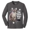 Custom Add Your Text Design Image Photo Two Sided Youth Girl Boy Personalized Long Sleeve Shirt Charcoal view 3