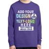 Custom Add Your Text Design Image Photo Two Sided Youth Girl Boy Personalized Long Sleeve Shirt Purple view 1