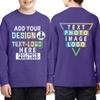Custom Add Your Text Design Image Photo Two Sided Youth Girl Boy Personalized Long Sleeve Shirt Purple view 2