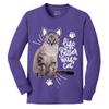 Custom Add Your Text Design Image Photo Two Sided Youth Girl Boy Personalized Long Sleeve Shirt Purple view 3