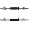 ZHLL 1 Pair 1 Inch Standard Diameter Adjustable Threaded Dumbbell Handles with Double Safety nut (Rubber Grip, 14) view 1