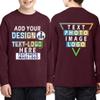 Custom Add Your Text Design Image Photo Two Sided Youth Girl Boy Personalized Long Sleeve Shirt Maroon view 2