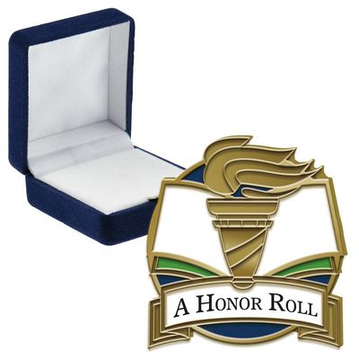 A Honor Roll Torch Pins, A Honor Roll Torch Pin With Blue Velvet Presentation Case, 30 Pack