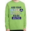 Custom Add Your Text Design Image Photo Two Sided Youth Girl Boy Personalized Long Sleeve Shirt Lime view 1