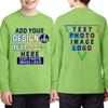 Custom Add Your Text Design Image Photo Two Sided Youth Girl Boy Personalized Long Sleeve Shirt Lime view 2