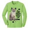 Custom Add Your Text Design Image Photo Two Sided Youth Girl Boy Personalized Long Sleeve Shirt Lime view 3