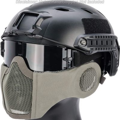 Evike Airsoft - Matrix Carbon Striker Mesh Face Pro w/Integrated Mesh Ear Protection (Color: Grey)