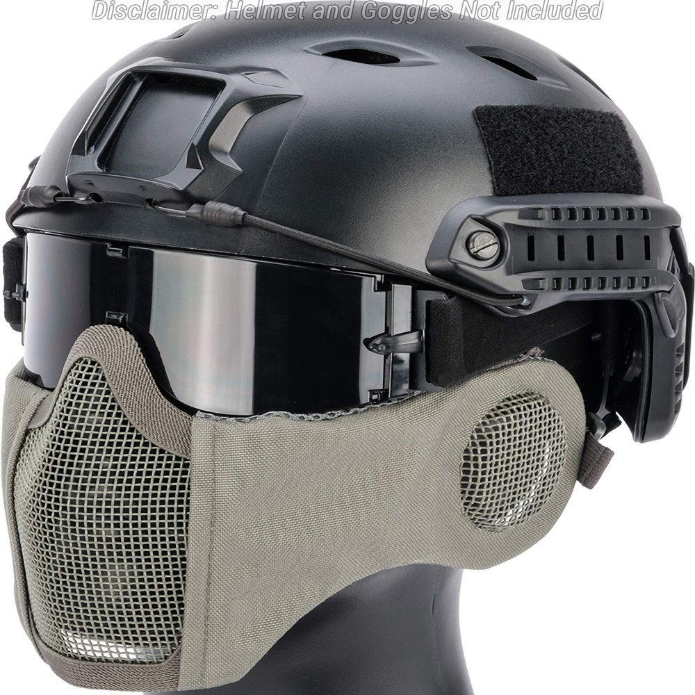 Evike Airsoft - Matrix Carbon Striker Mesh Face Pro w/Integrated Mesh Ear Protection (Color: Grey)