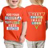 Custom T-Shirt Add Your Text Design Image Photo Two Sided Toddler Girl Boy Personalized Shirt Orange view 2