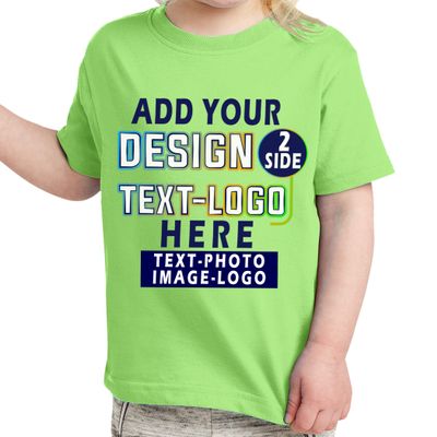 Custom T-Shirt Add Your Text Design Image Photo Two Sided Toddler Girl Boy Personalized Shirt