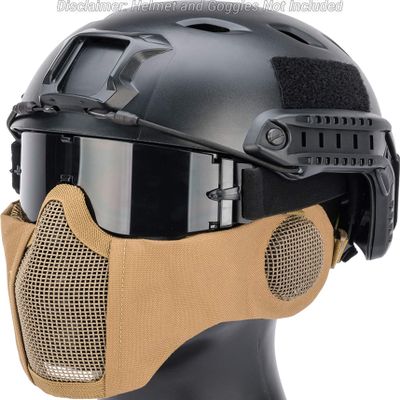 Evike Airsoft - Matrix Carbon Striker Mesh Face Pro w/Integrated Mesh Ear Protection (Color: Tan)