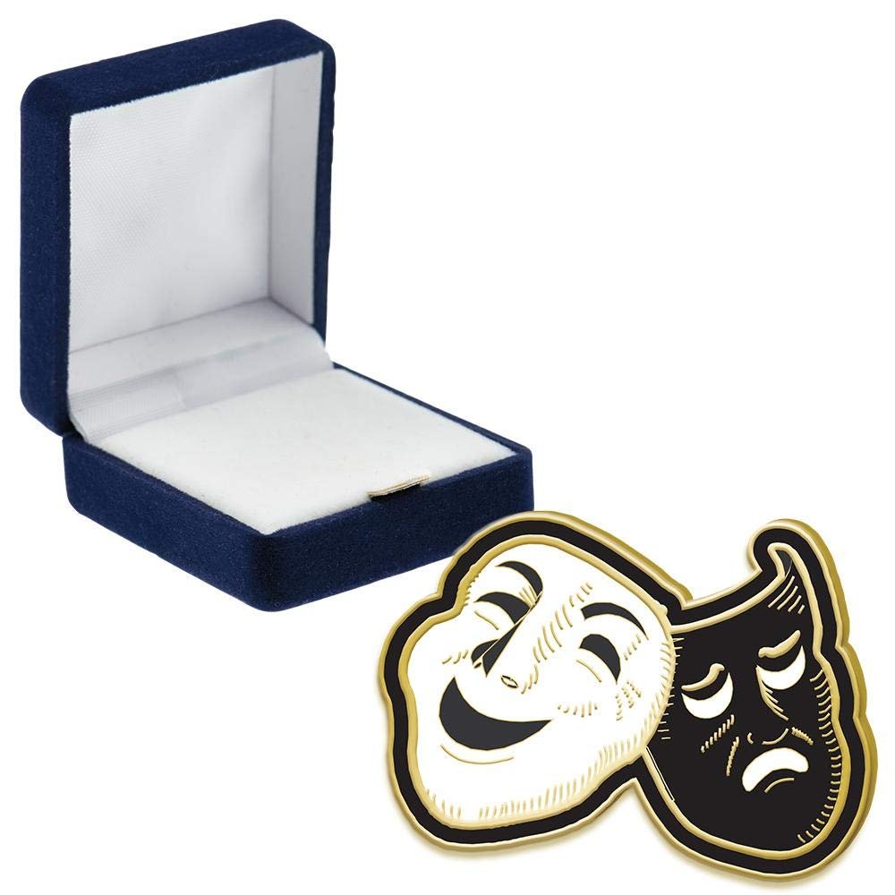 Crown Awards Drama Enamel Pins, Drama Enamel Pin with Blue Velvet Presentation Case, 10 Pack, Prime