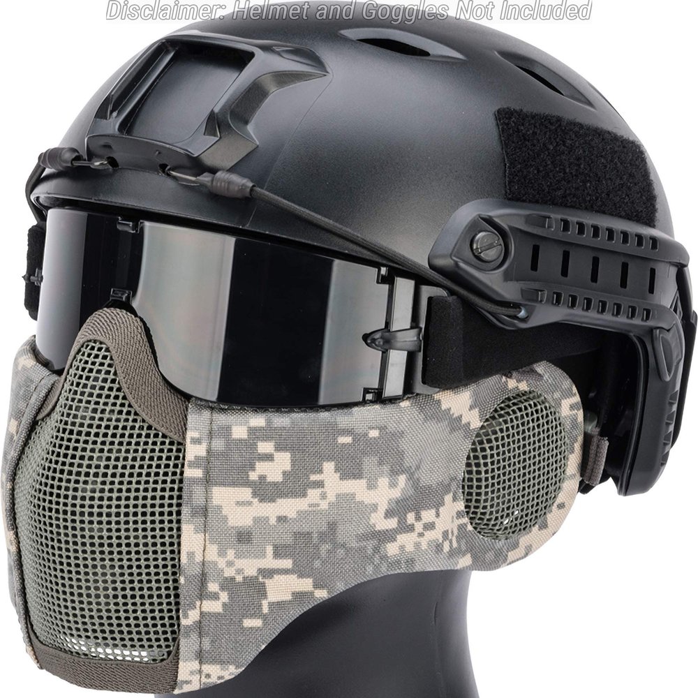 Evike Airsoft - Matrix Carbon Striker Mesh Face Pro w/Integrated Mesh Ear Protection (Color: ACU)