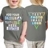 Custom T-Shirt Add Your Text Design Image Photo Two Sided Toddler Girl Boy Personalized Shirt Charcoal view 2