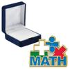 Crown Awards Mathematics Enamel Blue Pins, Mathematics Enamel Blue Pin with Blue Velvet Presentation Case, 50 Pack, Prime view 1