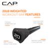 CAP Barbell 20 lb Total Body Workout Weighted Bar - Black | Exercise Bar for Strength Training, Yoga, Pilates, Resistance Training, and Home Gym Workouts view 3