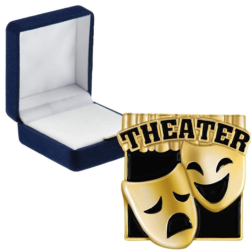 Crown Awards Theater Pin Pins, Theater Pin Pin with Blue Velvet Presentation Case, 10 Pack, Prime